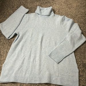 Brand new J Crew heather-blue turtleneck sweater